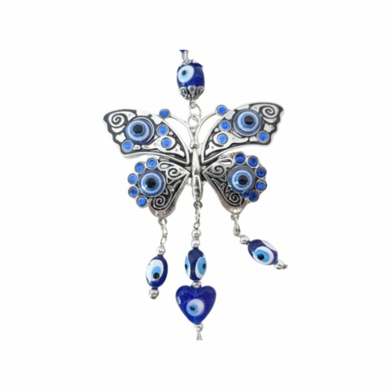 Κρεμαστό Διακοσμητικό Πεταλούδα Μπλε Ματόχαντρο 18εκ