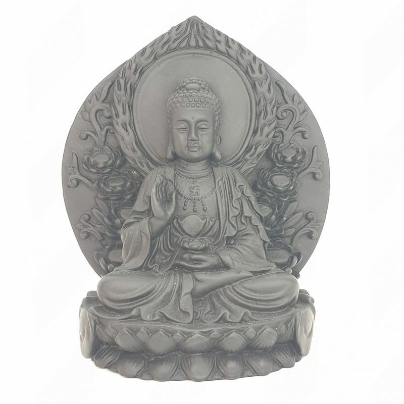 Άγαλμα Βούδας Καθιστός Σε Λωτό 14εκ