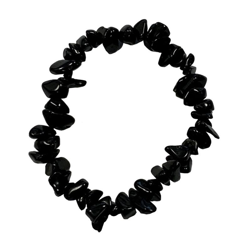 Βραχιόλι Μαύρος Οψιδιανός – Black Obsidian Chips