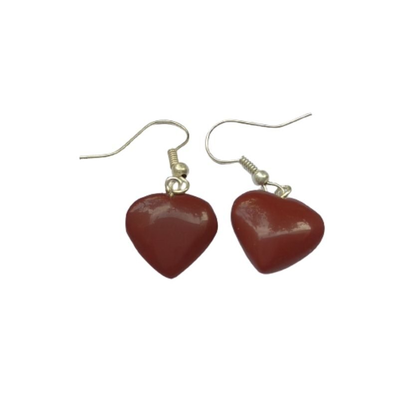 Σκουλαρίκια Κόκκινος Ίασπις Καρδιά – Red Jasper Heart