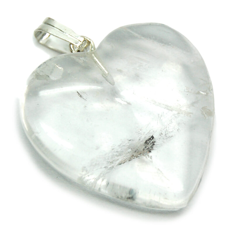 Μενταγιόν Καρδιά Κρύσταλλος Χαλαζία – Rock Crystal 3εκ