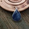 Μενταγιόν Μπλε Χαλαζίας – Blue Quartz Silver Plated Drop