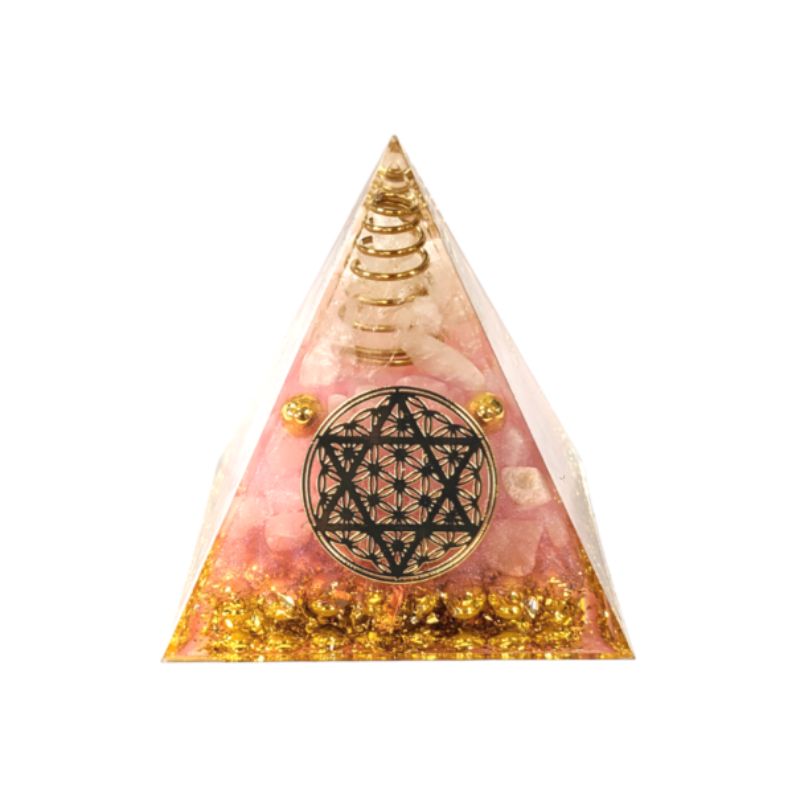 Ροζ Χαλαζίας Κρύσταλλος Χαλαζία Πυραμίδα Οργονίτη