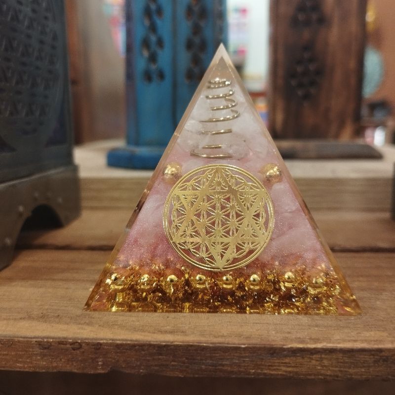 Ροζ Χαλαζίας Κρύσταλλος Χαλαζία Πυραμίδα Οργονίτη