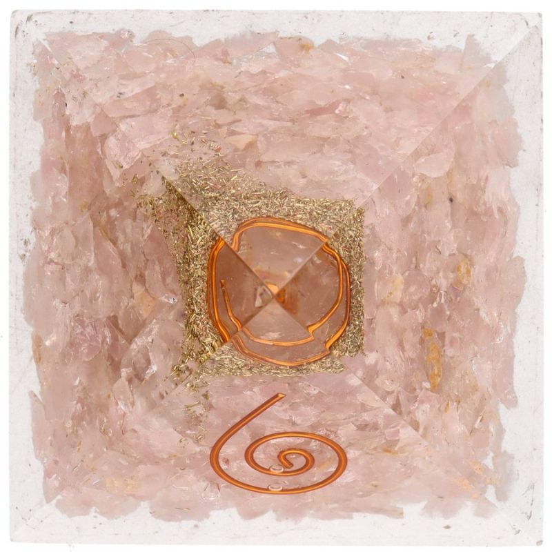 Πυραμίδα Οργονίτη Ροζ Χαλαζίας – Rose Quartz