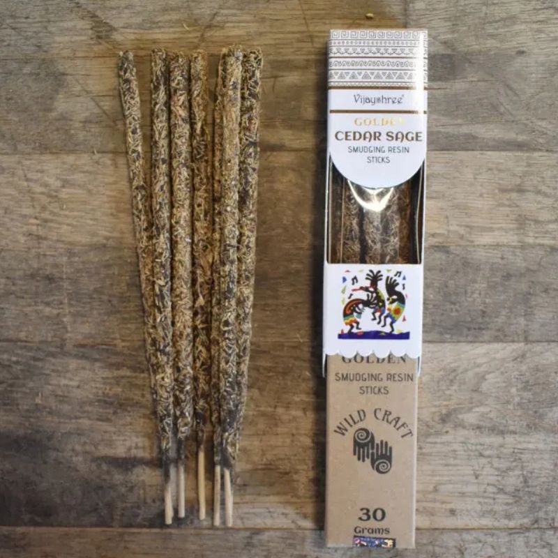 Αρωματικά Στικ Κέδρος Φασκόμηλο Vijayshree Golden Wild Craft Organic Smudging Resin Sticks 30gr