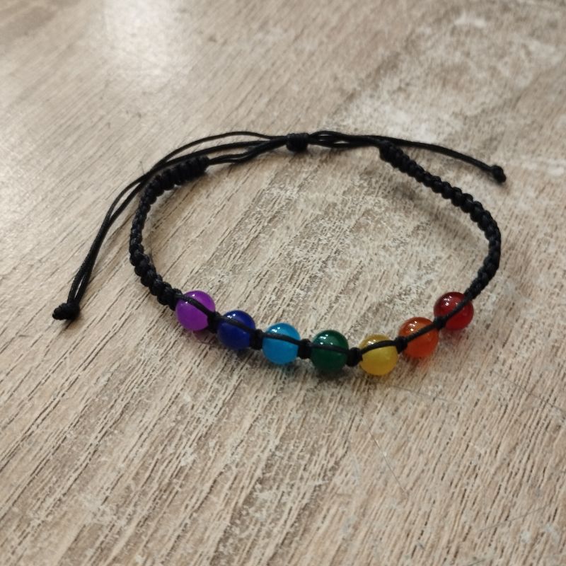 Βραχιόλι Μακραμέ Επτά Τσάκρα 6mm